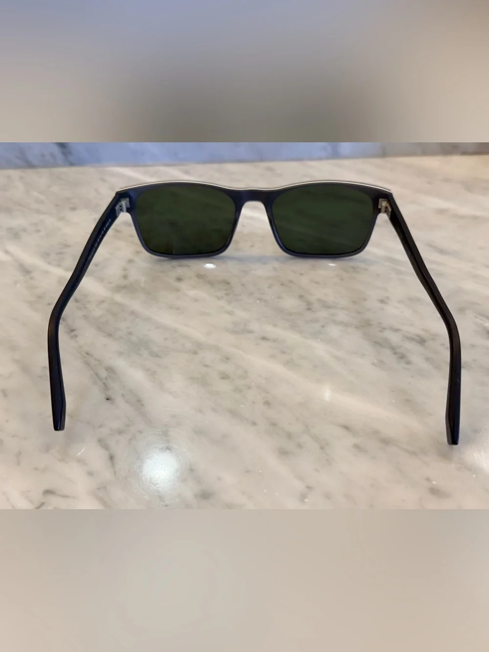 Warby Parker Navy Blue Frame Sunglasses with Green Lenses